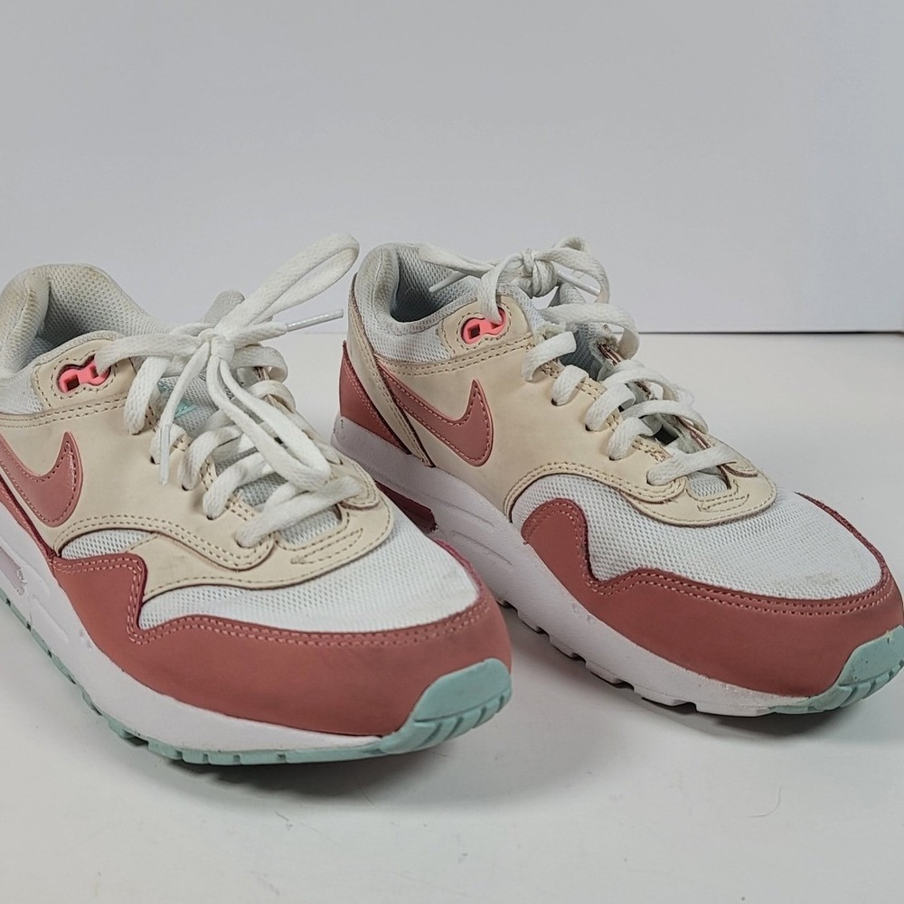 Nike Air Max 1 GS White Pink Sea Glass Sneakers DZ3307-101 Size 6Y